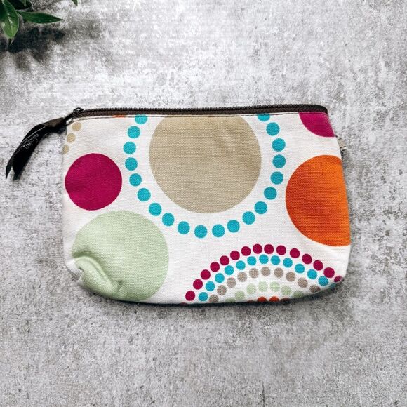 Thirty One Small Zipper Makeup Pouch Polka Dot - Picture 1 of 4